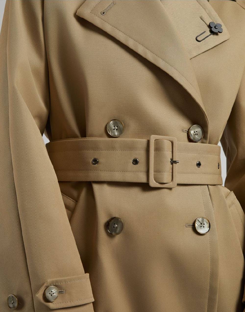 Lardini Trench corto doppiopetto beige water-repellent In Saldo