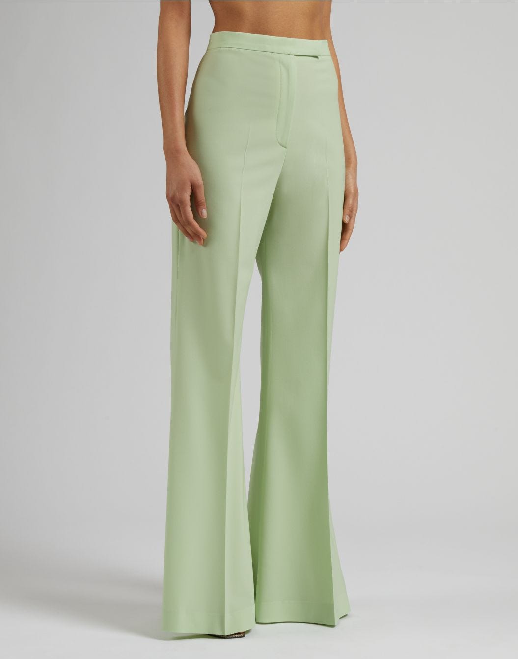 Lardini Pantalone verde a vita alta con fondo a zampa Nuova
