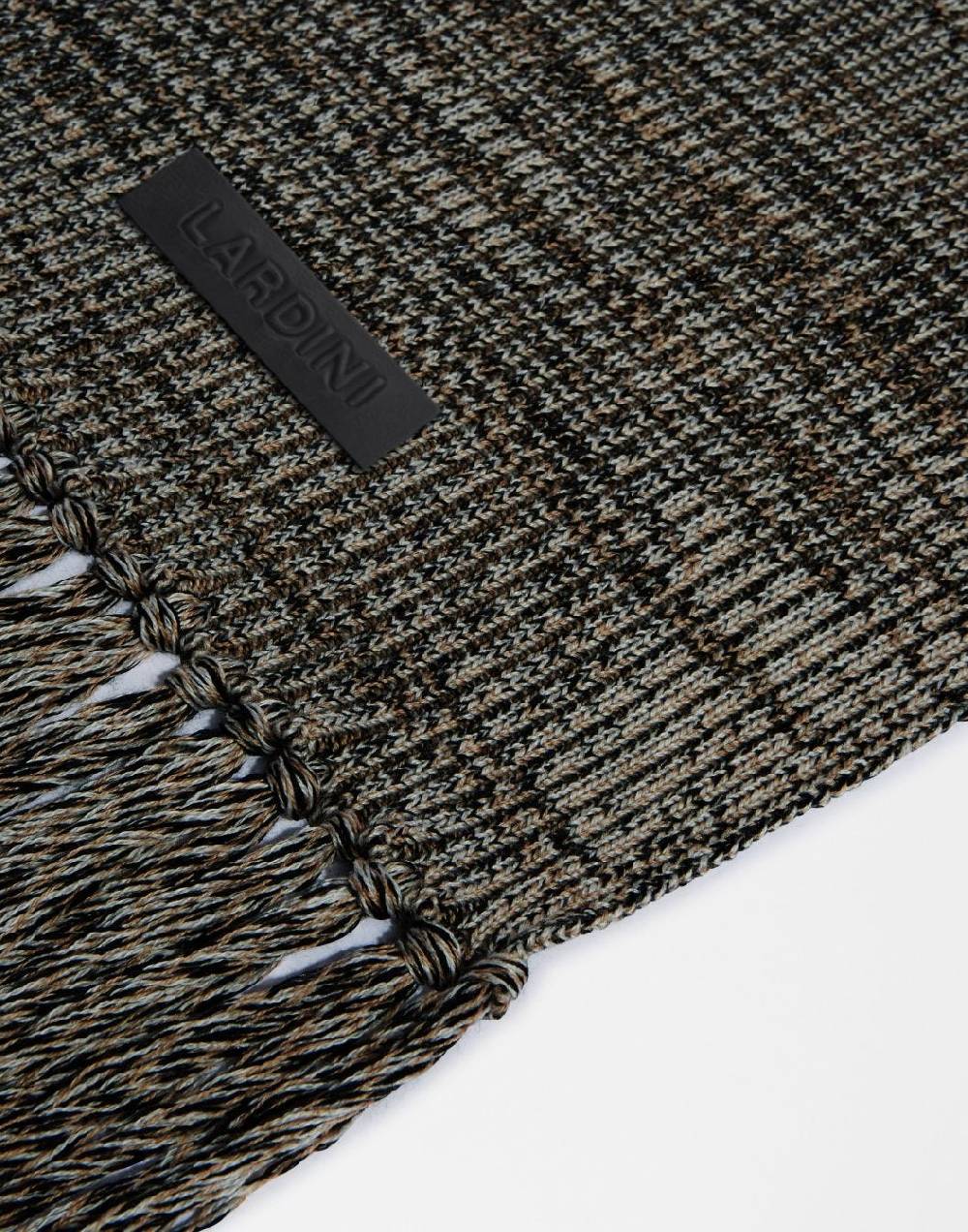 Lardini Sciarpa in lana merino a coste con peneri Nuovo