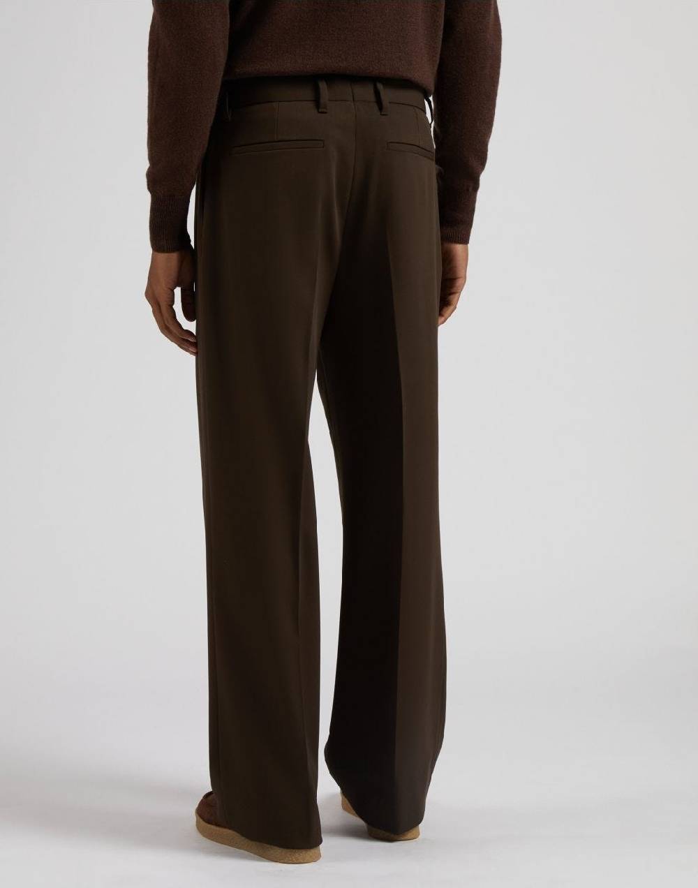 Lardini Pantalone miami marrone in tessuto fluido di pura lana Spedizione Gratuita