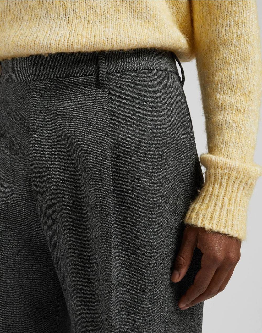 Lardini Pantalone miami in pura lana grigia con diagonale a contrasto Pezzi Unici