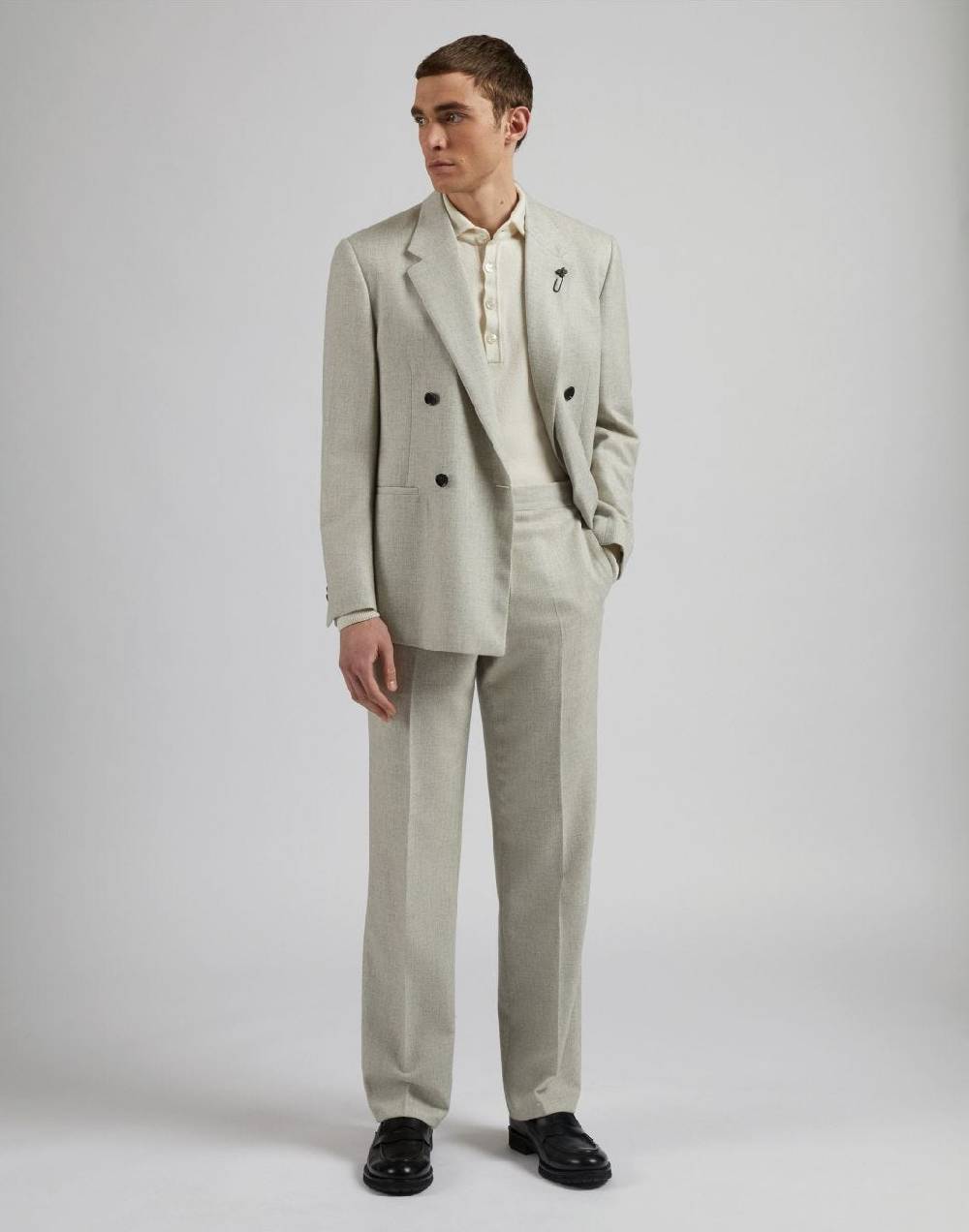 Lardini Polo bianca in 100% puro cashmere cariaggi titolo 2/28 Qualità Garantita