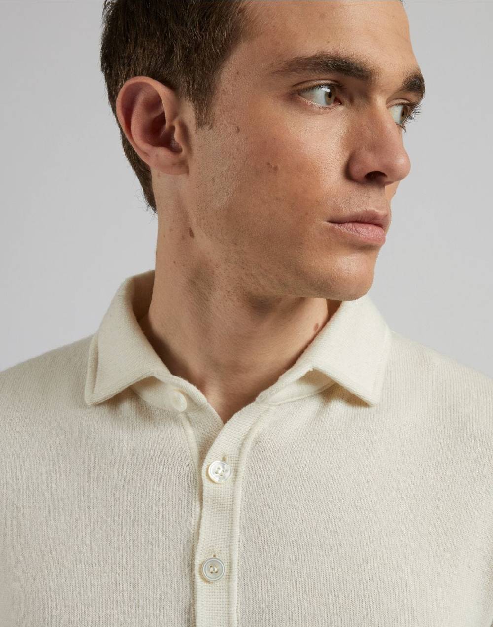 Lardini Polo bianca in 100% puro cashmere cariaggi titolo 2/28 Qualità Garantita
