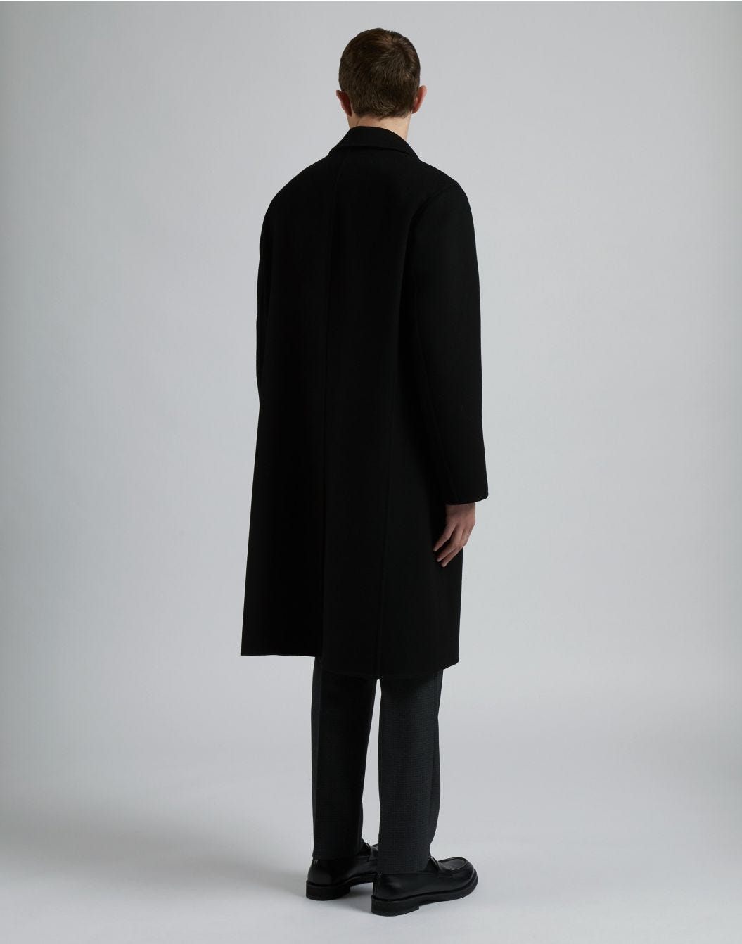 Lardini Cappotto monopetto nero in lana con finta davanti Fino Al -60%