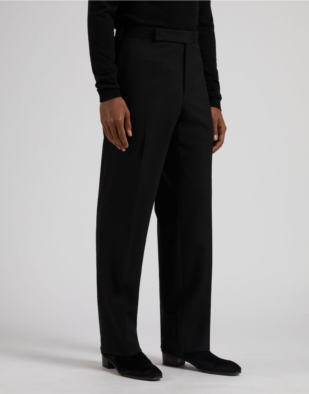 Lardini Pantalone nero in flanella pettinata Shopping Online