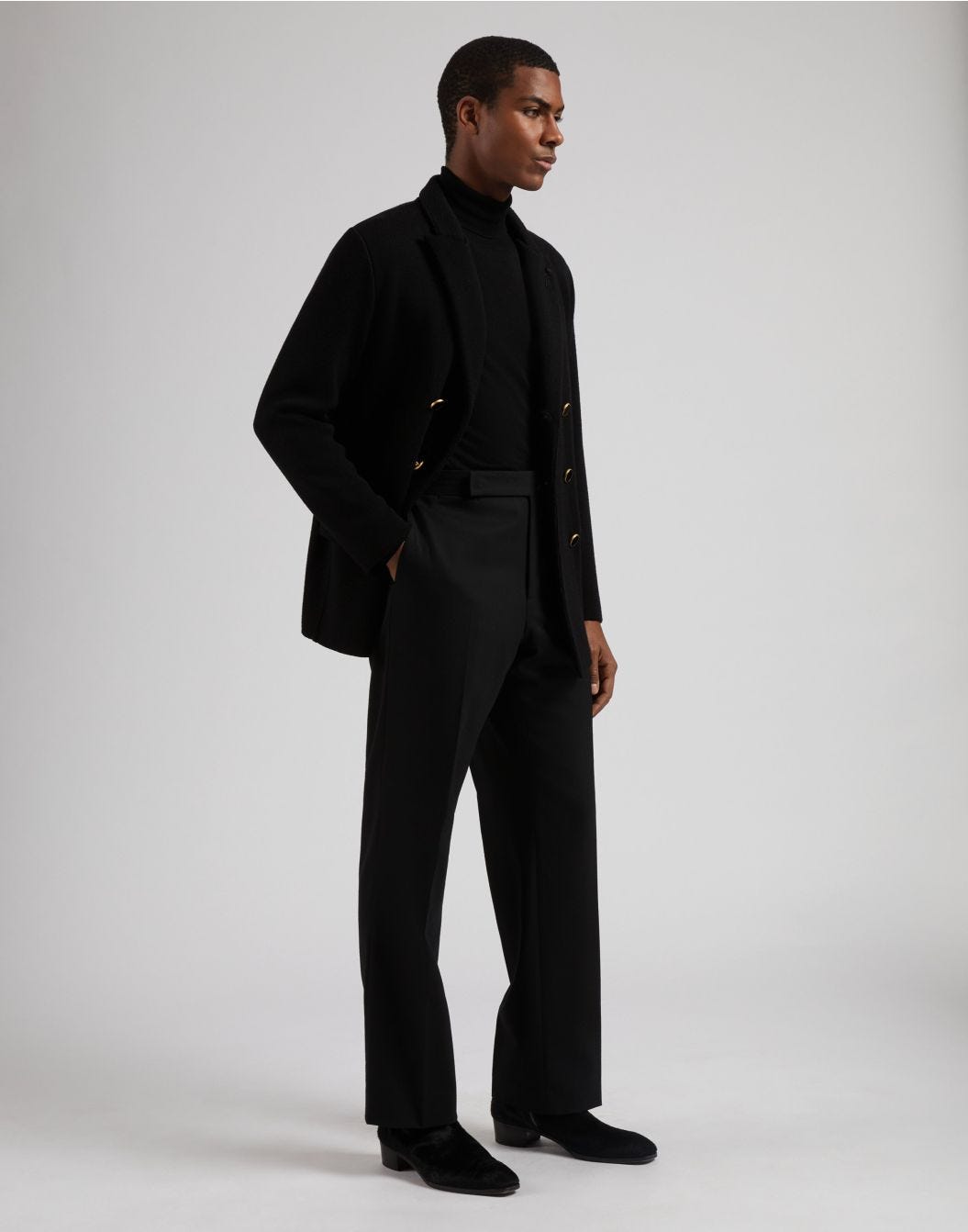 Lardini Pantalone nero in flanella pettinata Shopping Online