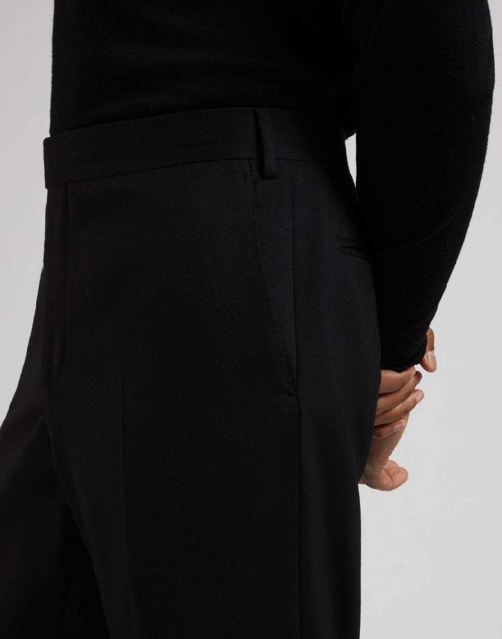 Lardini Pantalone nero in flanella pettinata Shopping Online