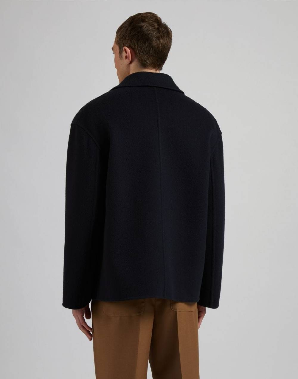 Lardini Caban corto doppiopetto 6 bottoni in lana blu Prezzo Ridotto