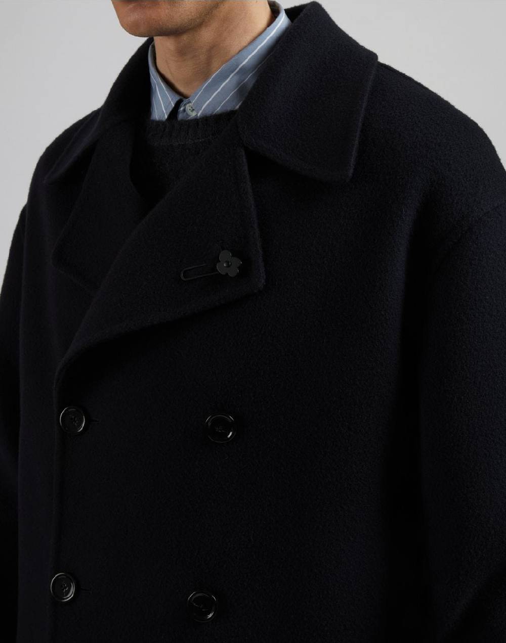 Lardini Caban corto doppiopetto 6 bottoni in lana blu Prezzo Ridotto