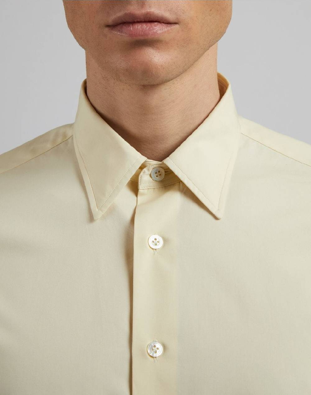 Lardini Camicia gialla in popeline di cotone compact Convenienza