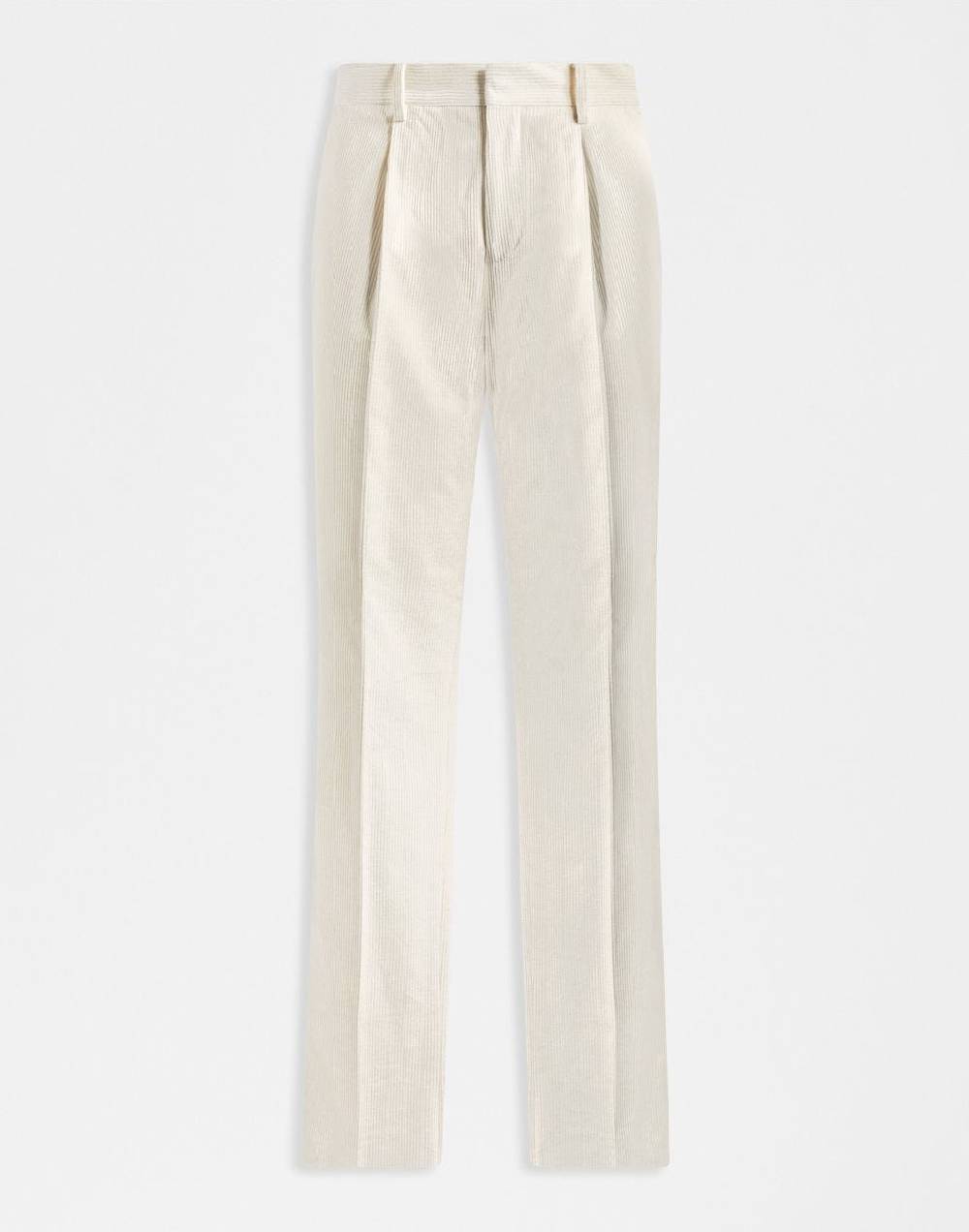 Lardini Pantalone feeling in velluto 500 righe color panna