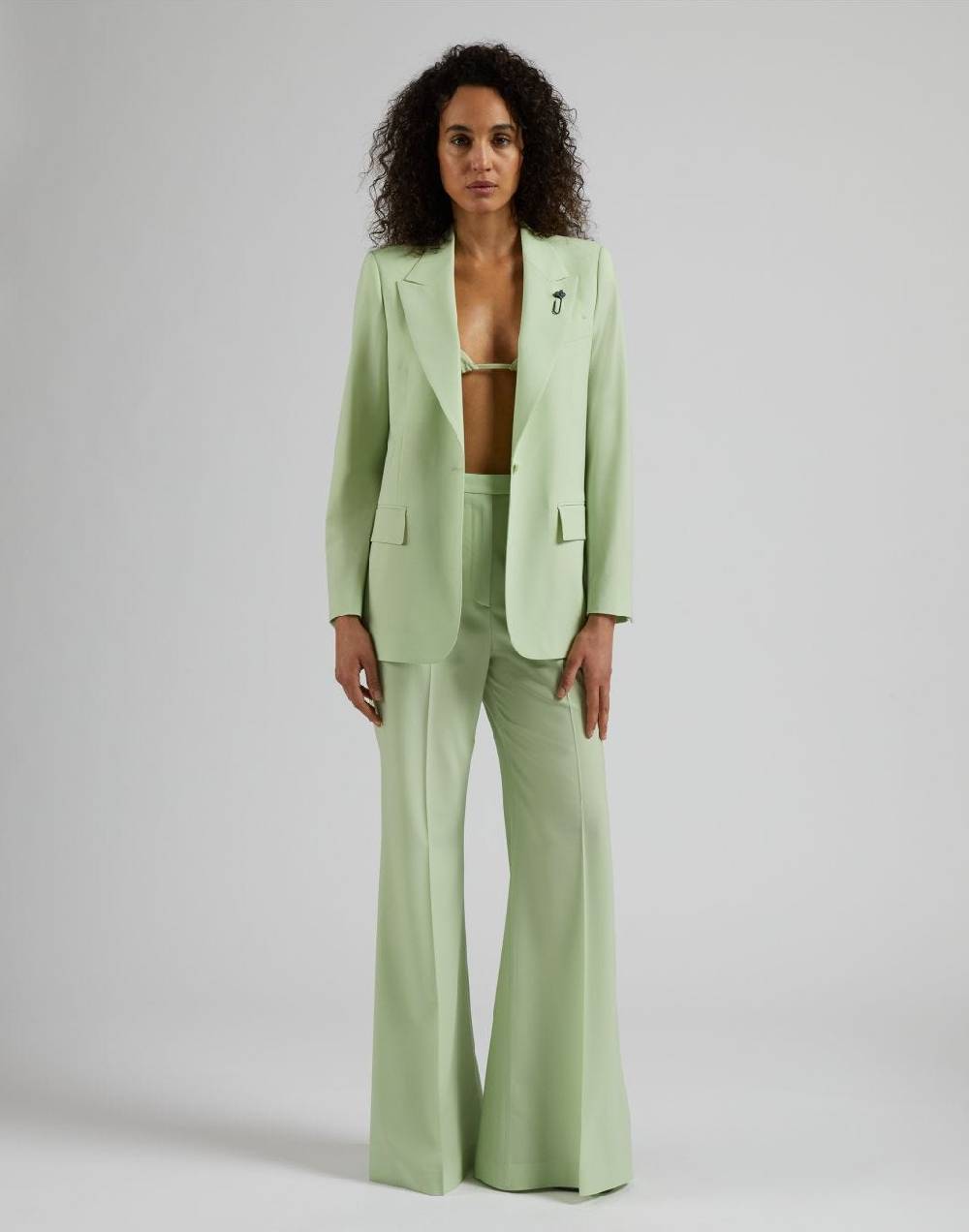 Lardini Bralette in eco-pelle verde pastello con laccetti Vendite Flash