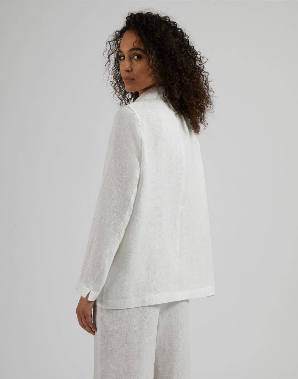 Lardini Giacca monopetto in lino lurex bianco e argento Italia