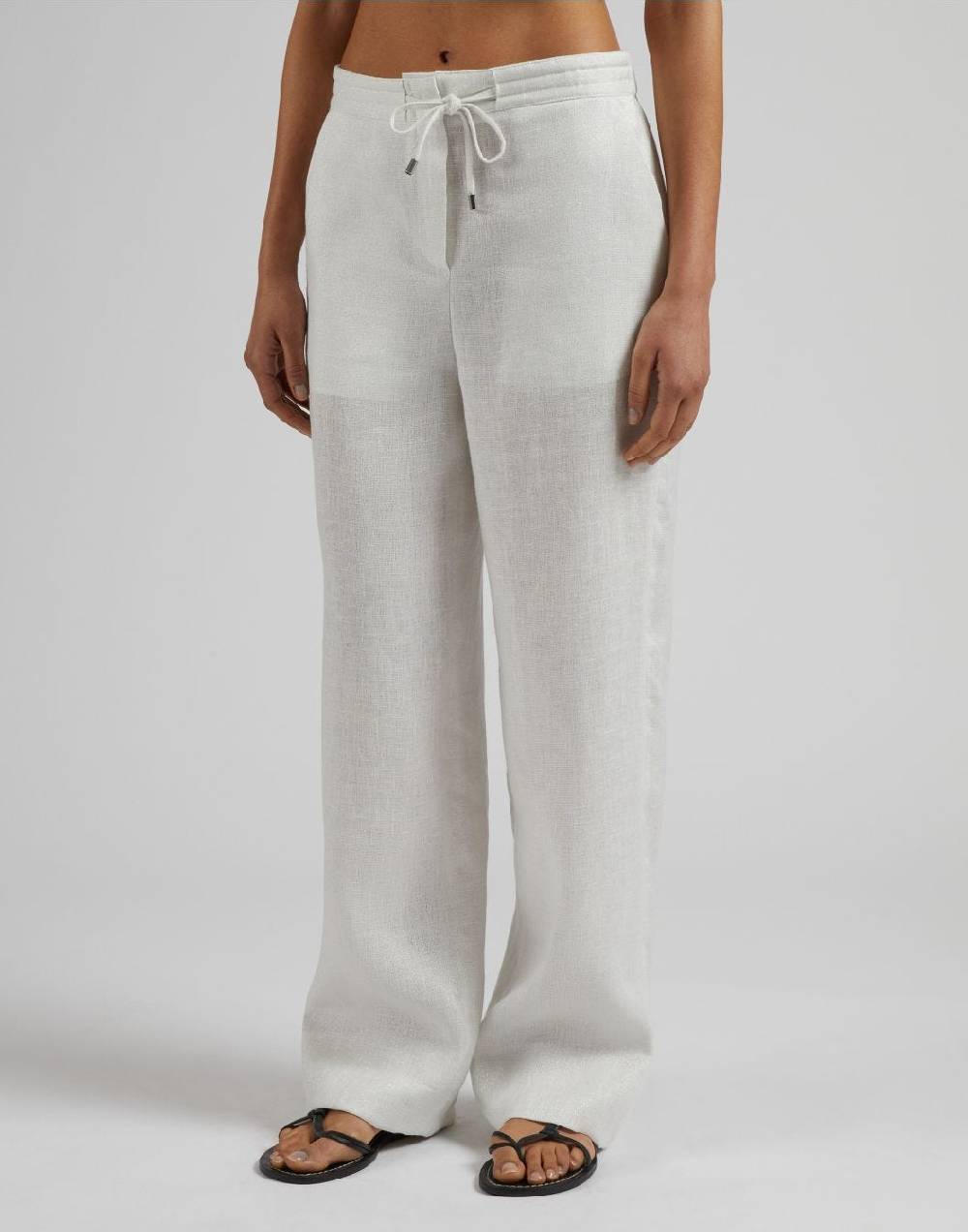 Lardini Pantalone ampio in tela di lino lurex Promozione