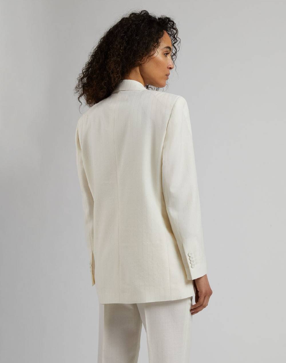Lardini Giacca doppiopetto in tela di lana gessata lurex Qualità Garantita