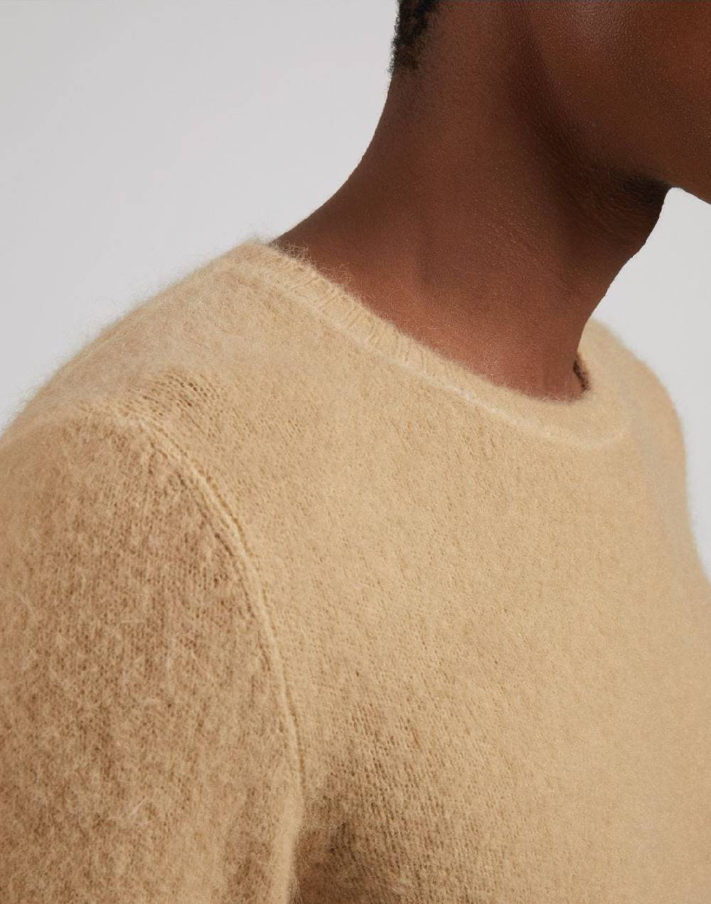 Lardini Maglia girocollo beige a maglia rasata Acquista Ora