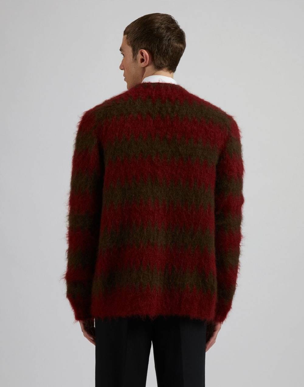 Lardini Cardigan in kid mohair con lavorazione jacquard bicolore Consegna Veloce