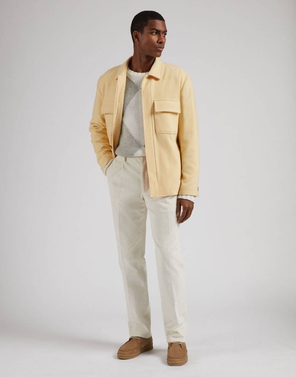 Lardini Maglia girocollo bianca con intarsio bicolore grigio Fino Al -60%