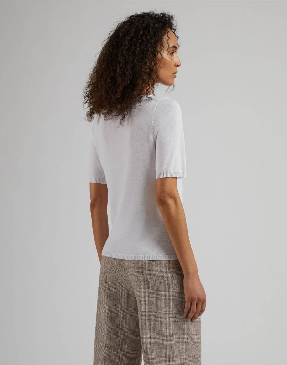 Lardini Maglia girocollo bianca in pregiato filato di viscosa Convenienza