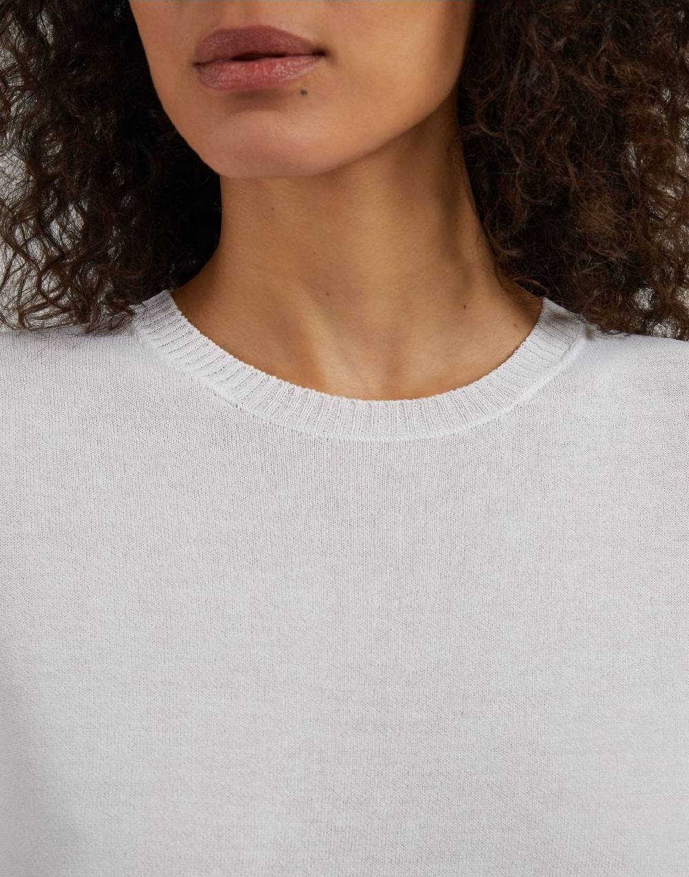Lardini Maglia girocollo bianca in pregiato filato di viscosa Convenienza