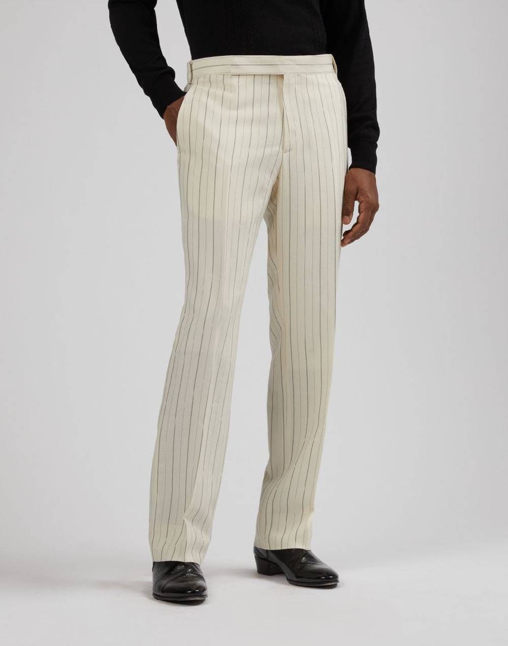 Lardini Pantalone attitude gessato mosso in viscosa Economico