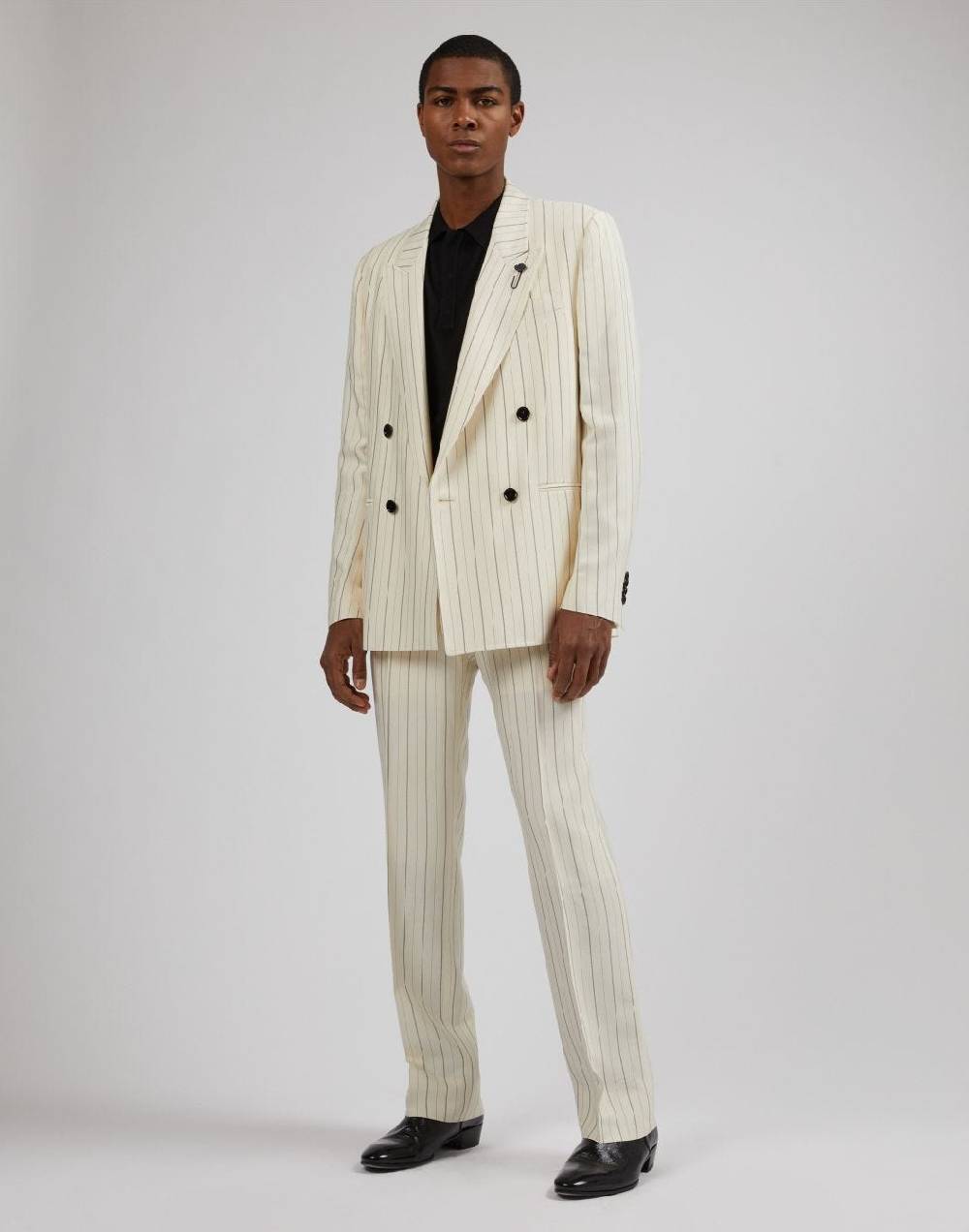 Lardini Pantalone attitude gessato mosso in viscosa Economico