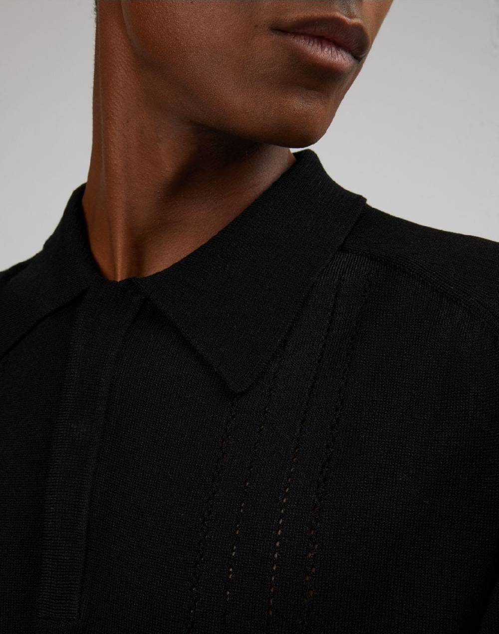 Lardini Polo a manica lunga nera Outlet