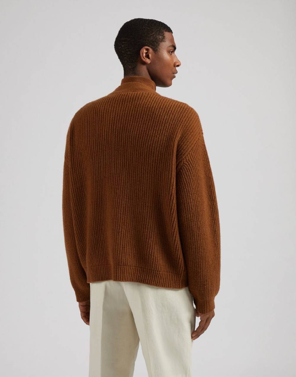 Lardini Cardigan nocciola in lana e cashmere Offerte