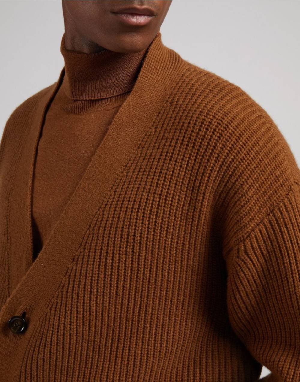 Lardini Cardigan nocciola in lana e cashmere Offerte