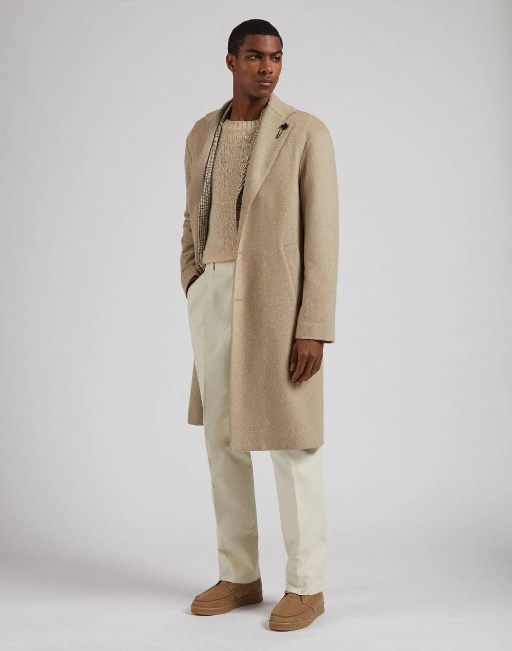 Lardini Maglia girocollo beige a manica lunga Hotsell