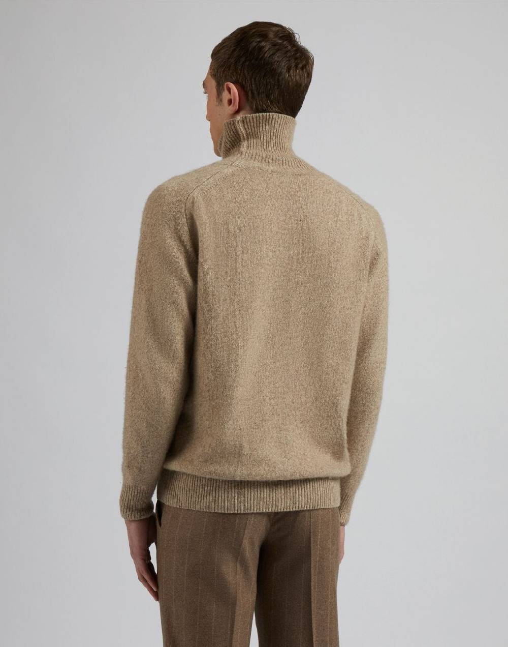 Lardini Maglia dolcevita beige in 100% puro cashmere biagioli titolo 2/11 Vendita Calda