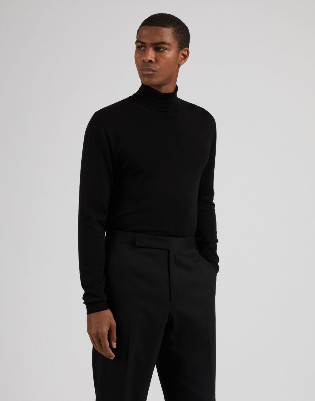 Lardini Dolcevita nero in lana merino, seta e cashmere Saldi Di Fabbrica