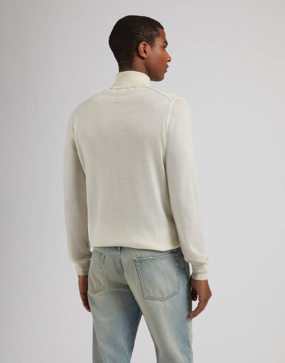 Lardini Dolcevita bianco in lana merino, seta e cashmere Vendite Flash