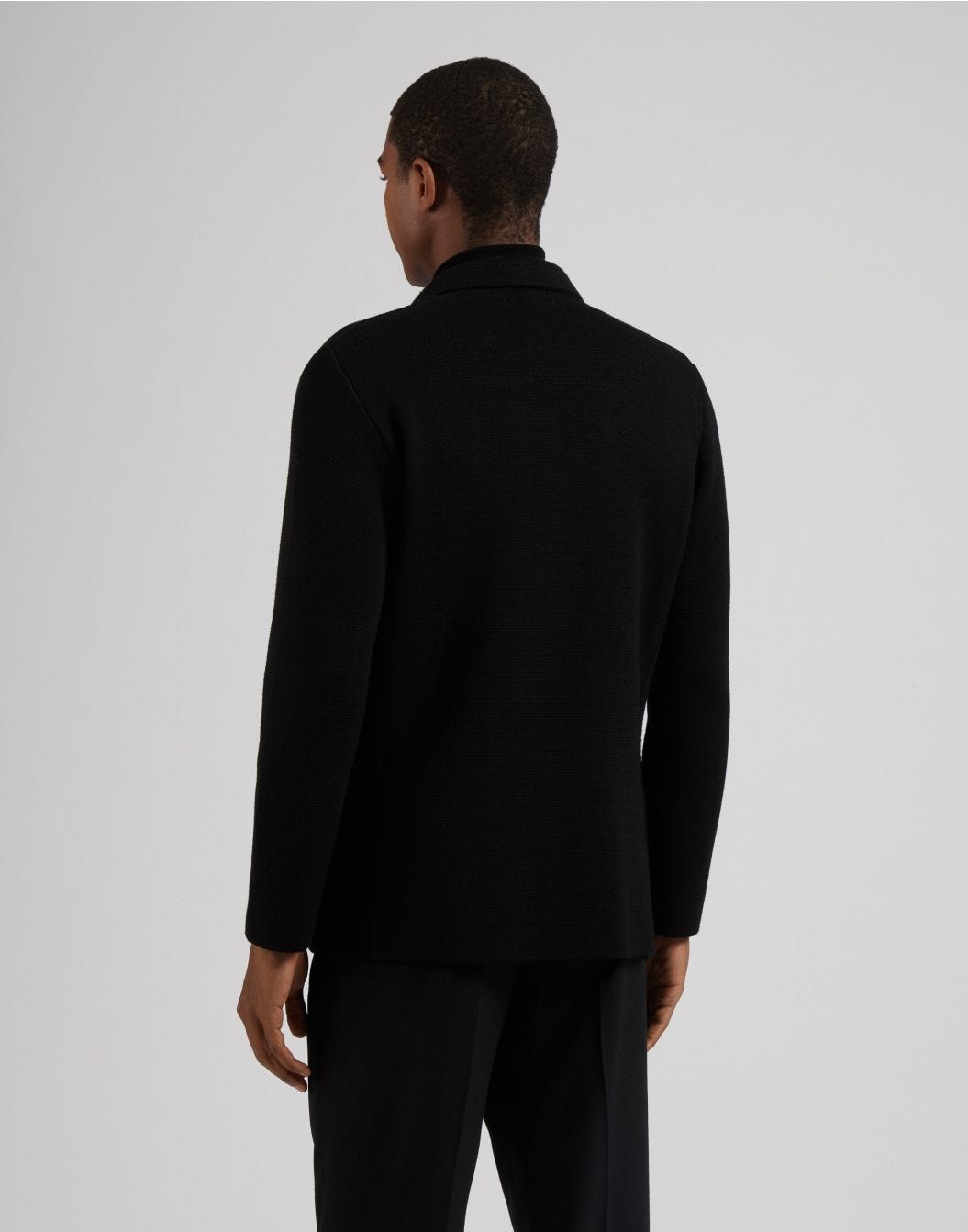 Lardini Peacoat nero doppiopetto in lana merino 100% Negozio