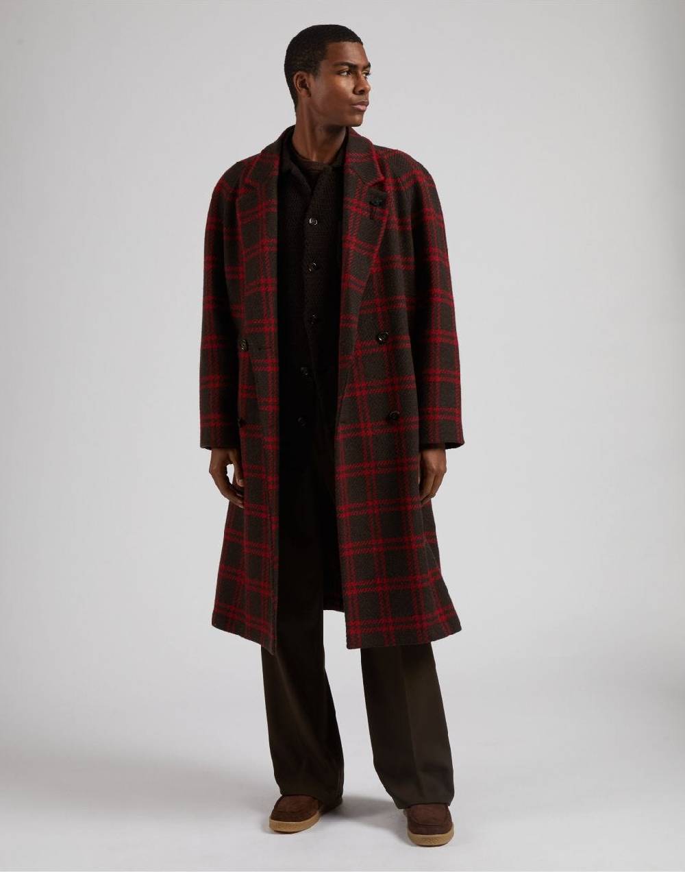 Lardini Giacca maglia marrone in 100% cashmere ecologico In Saldo