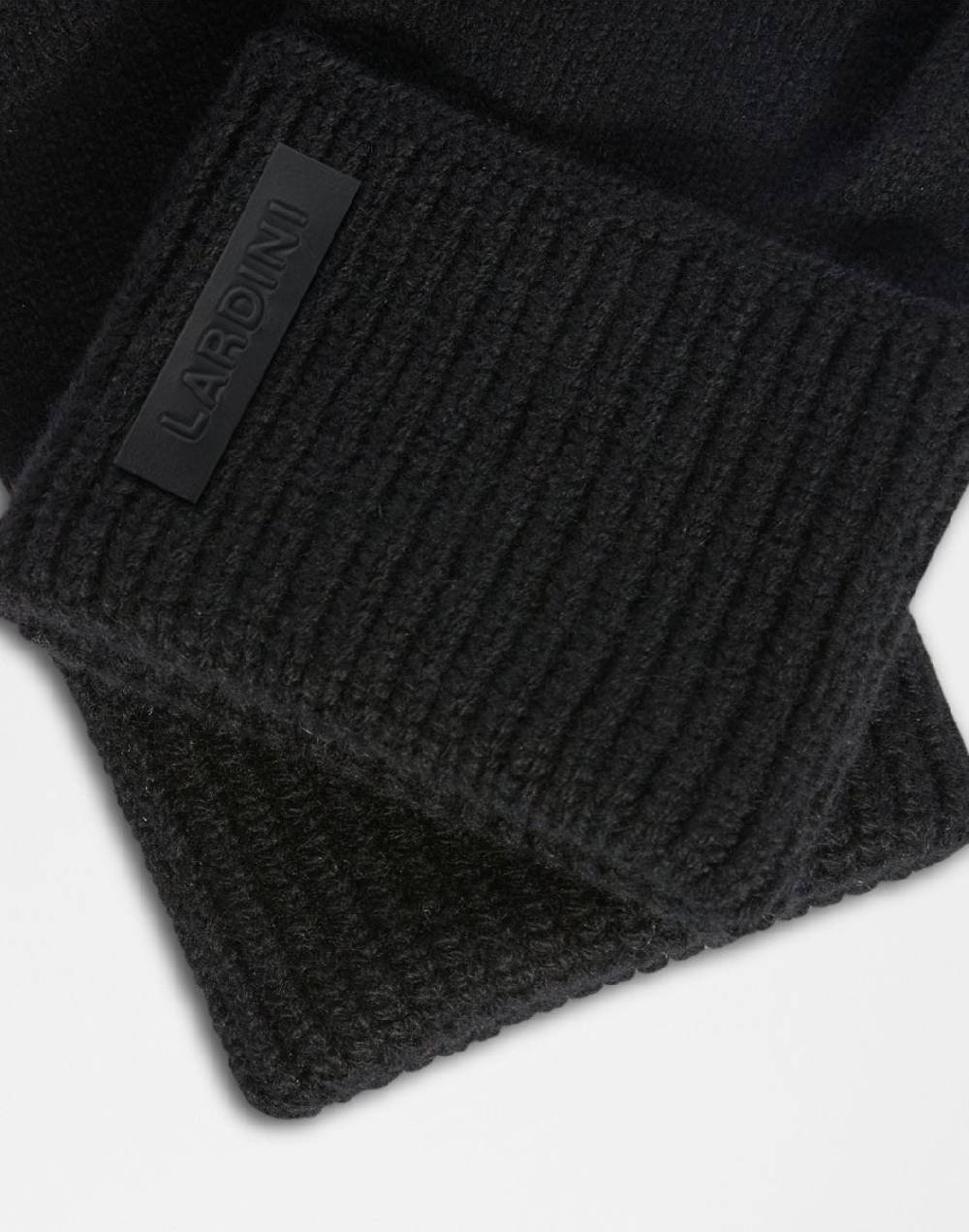 Lardini Guanti neri in lana merino e cashmere Moda