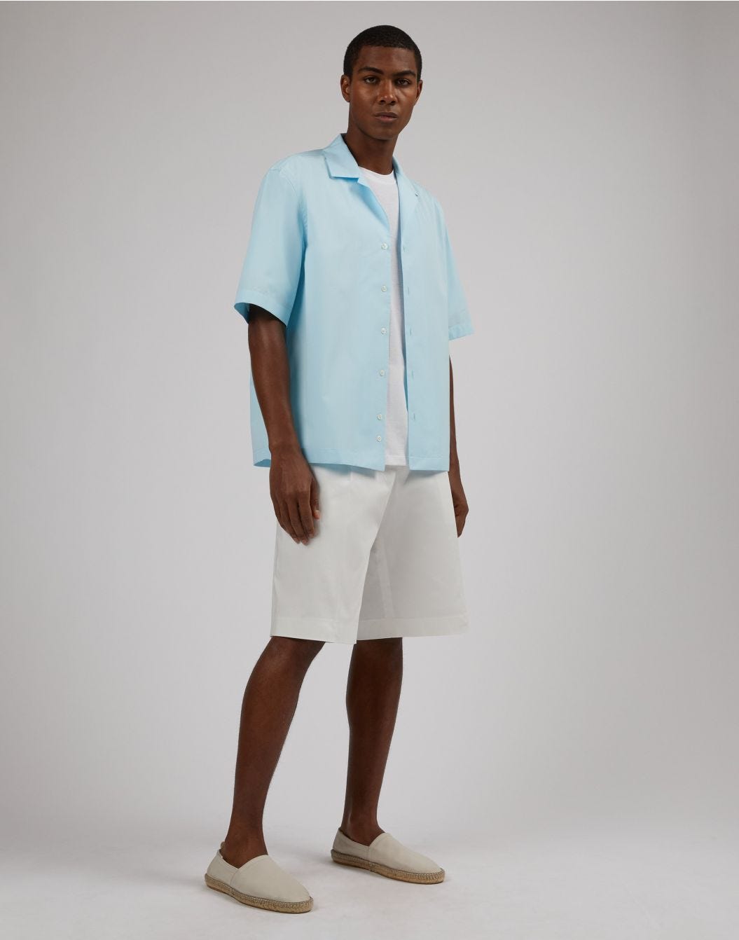 Lardini Camicia azzurra in popeline soft touch 2025