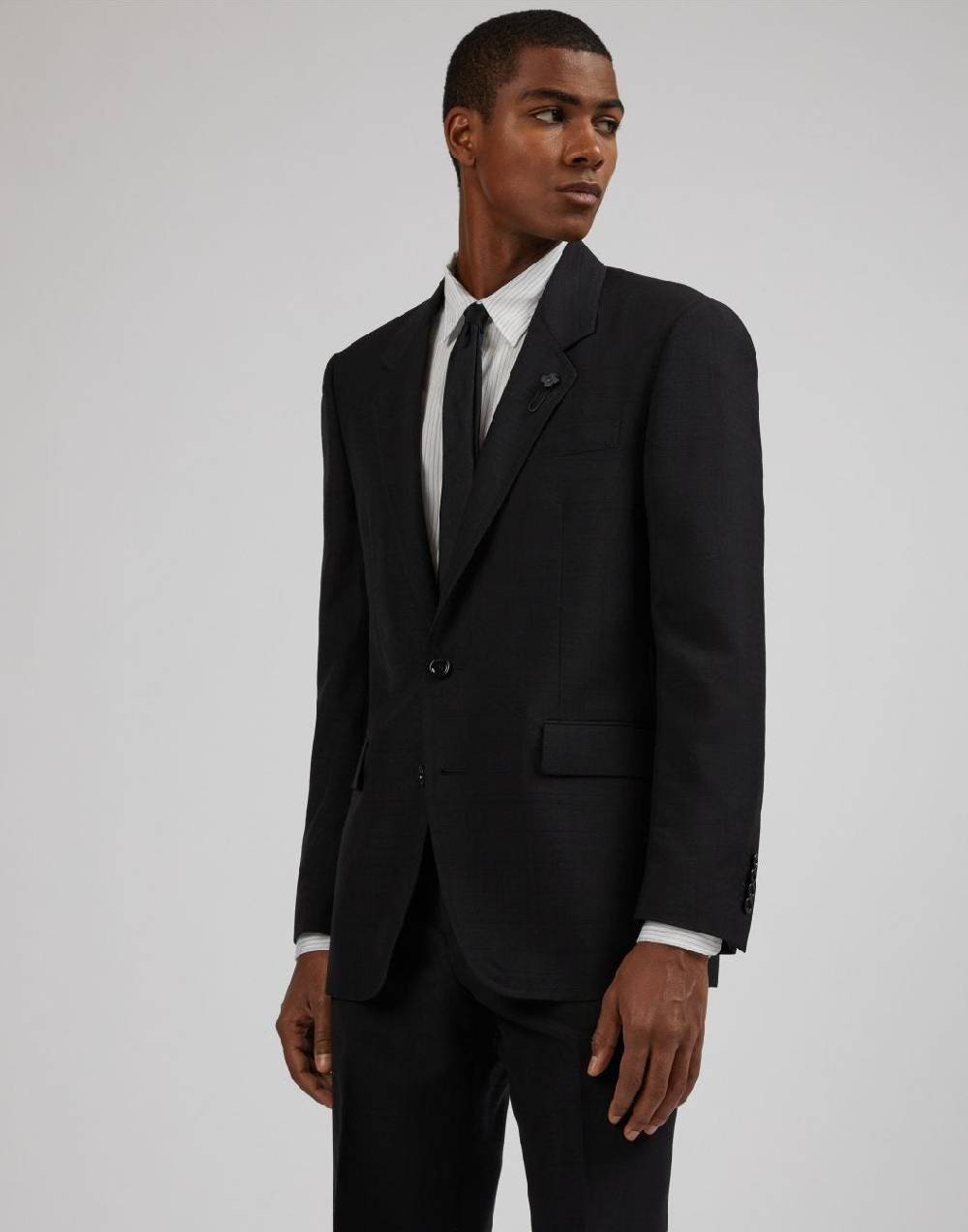 Lardini Blazer attitude nero monopetto in lana e mohair In Linea