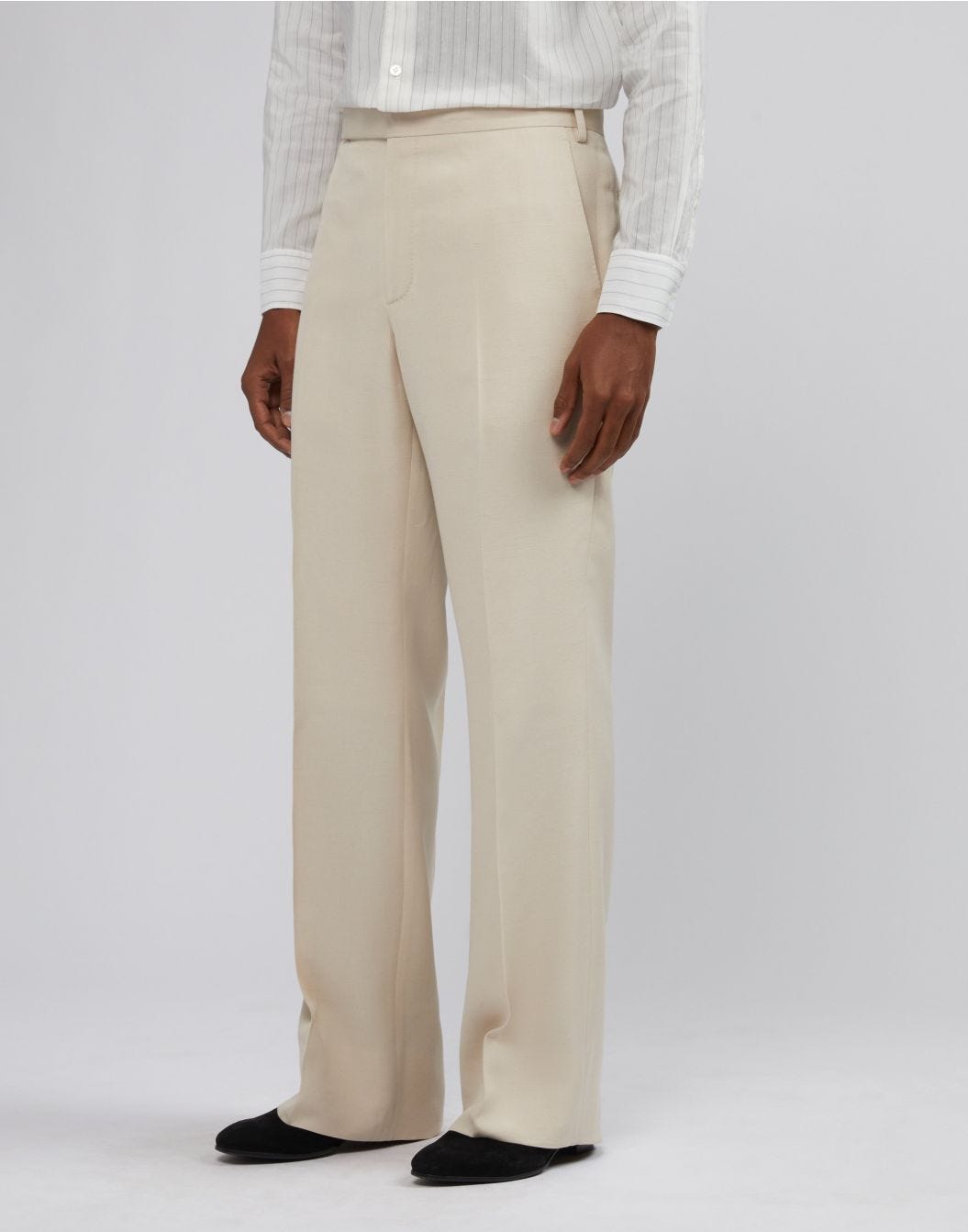 Lardini Pantalone attitude panna con fondo ampio Qualità