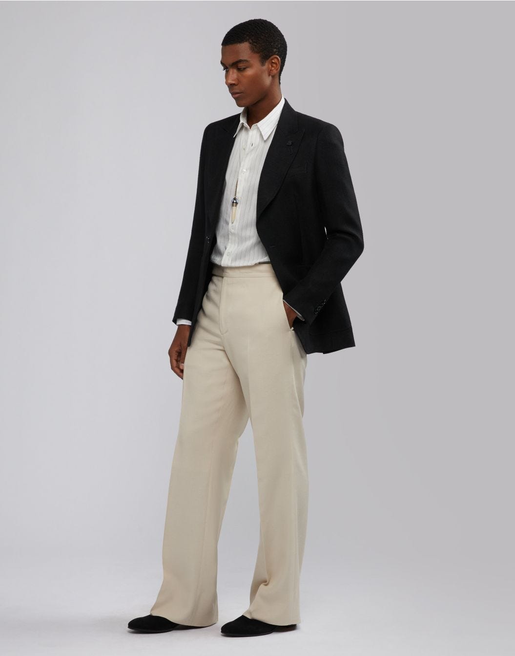 Lardini Pantalone attitude panna con fondo ampio Qualità