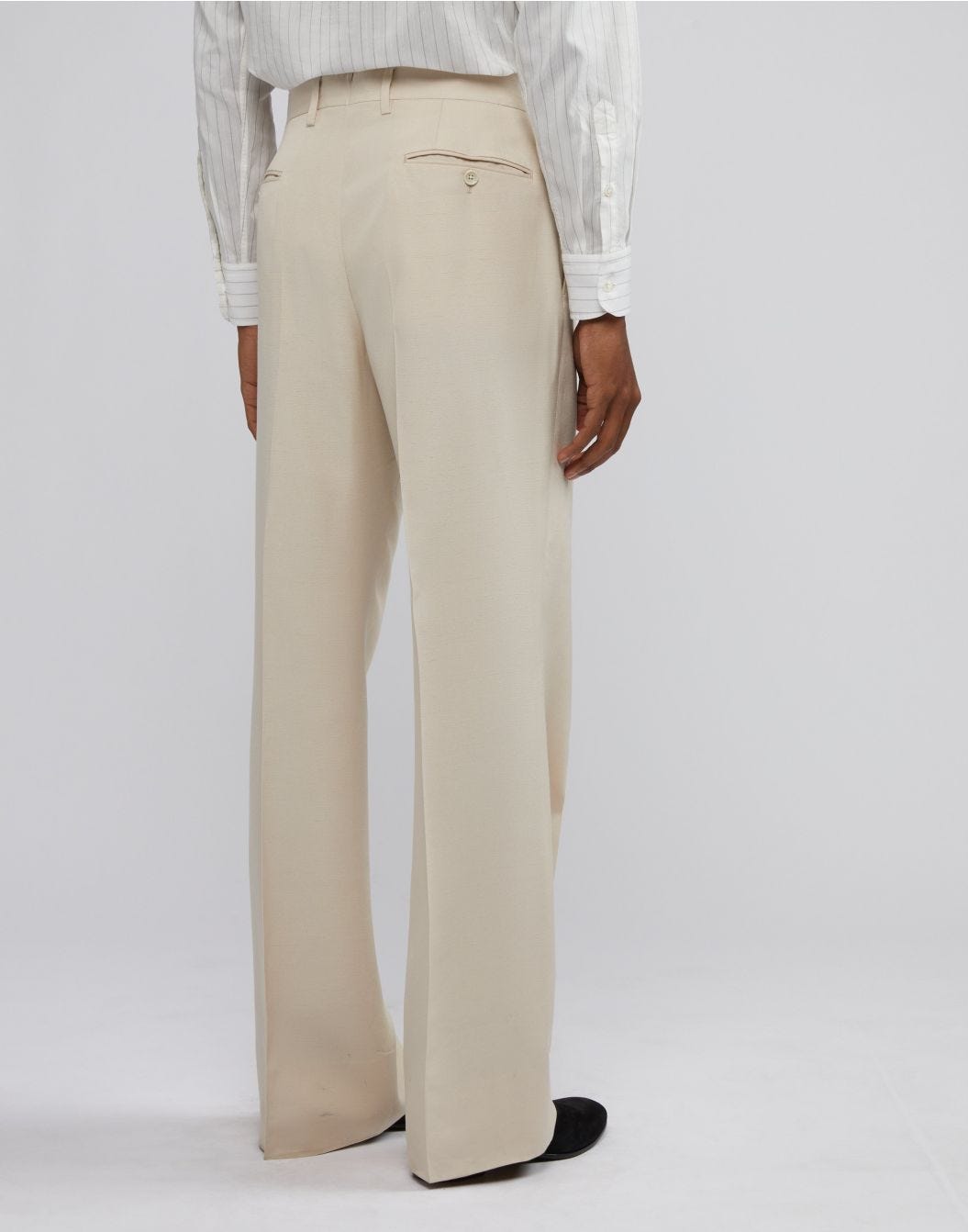 Lardini Pantalone attitude panna con fondo ampio Qualità