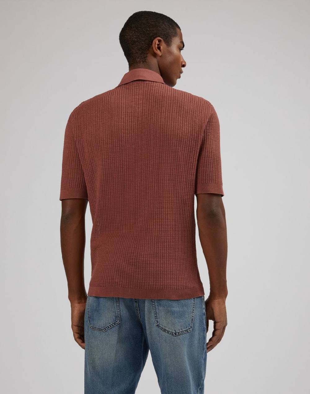 Lardini Polo rossa con lavorazione a punto traforato Vendita