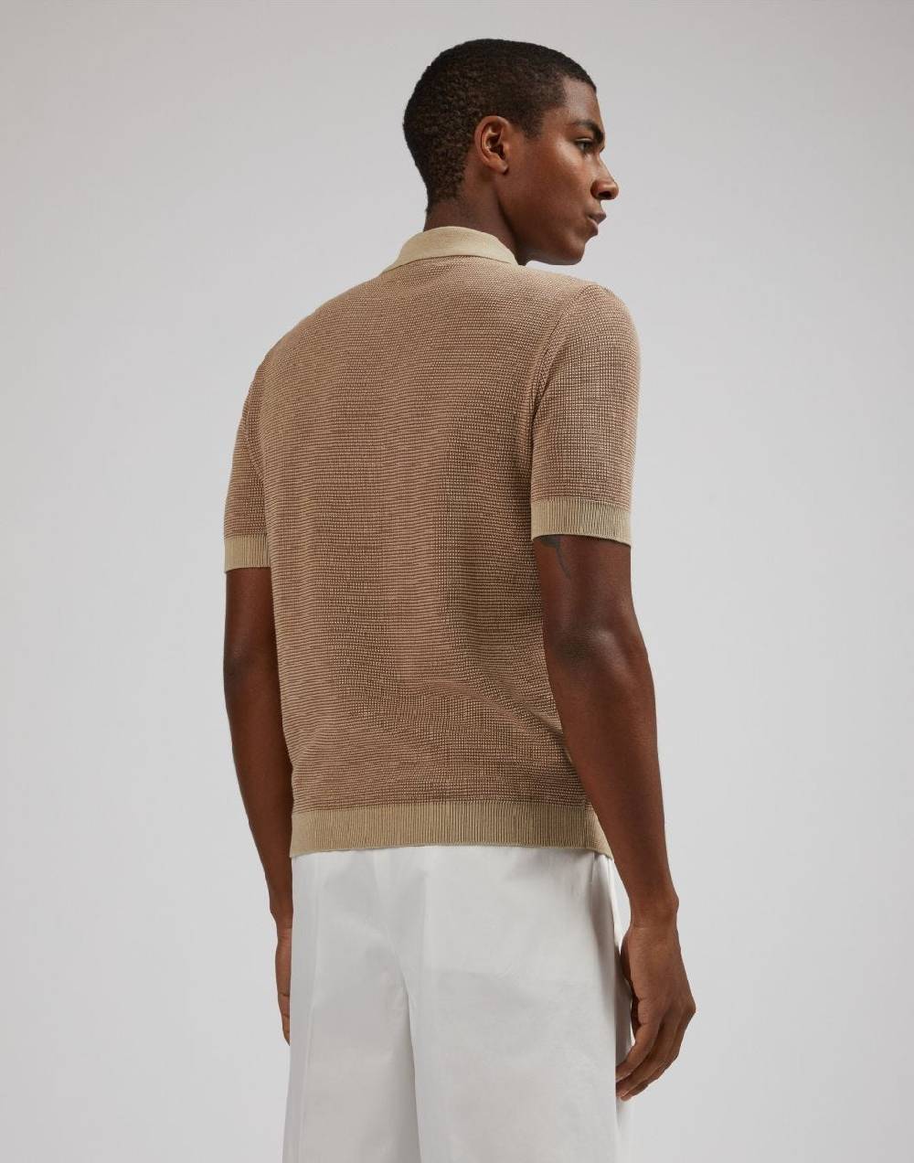 Lardini Polo bicolore con lavorazione jacquard Spedizione Gratuita