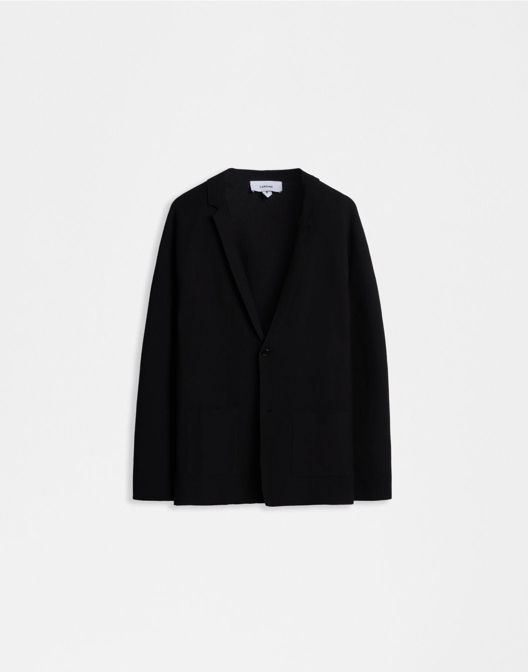 Lardini Giacca maglia nera con maglia rasata