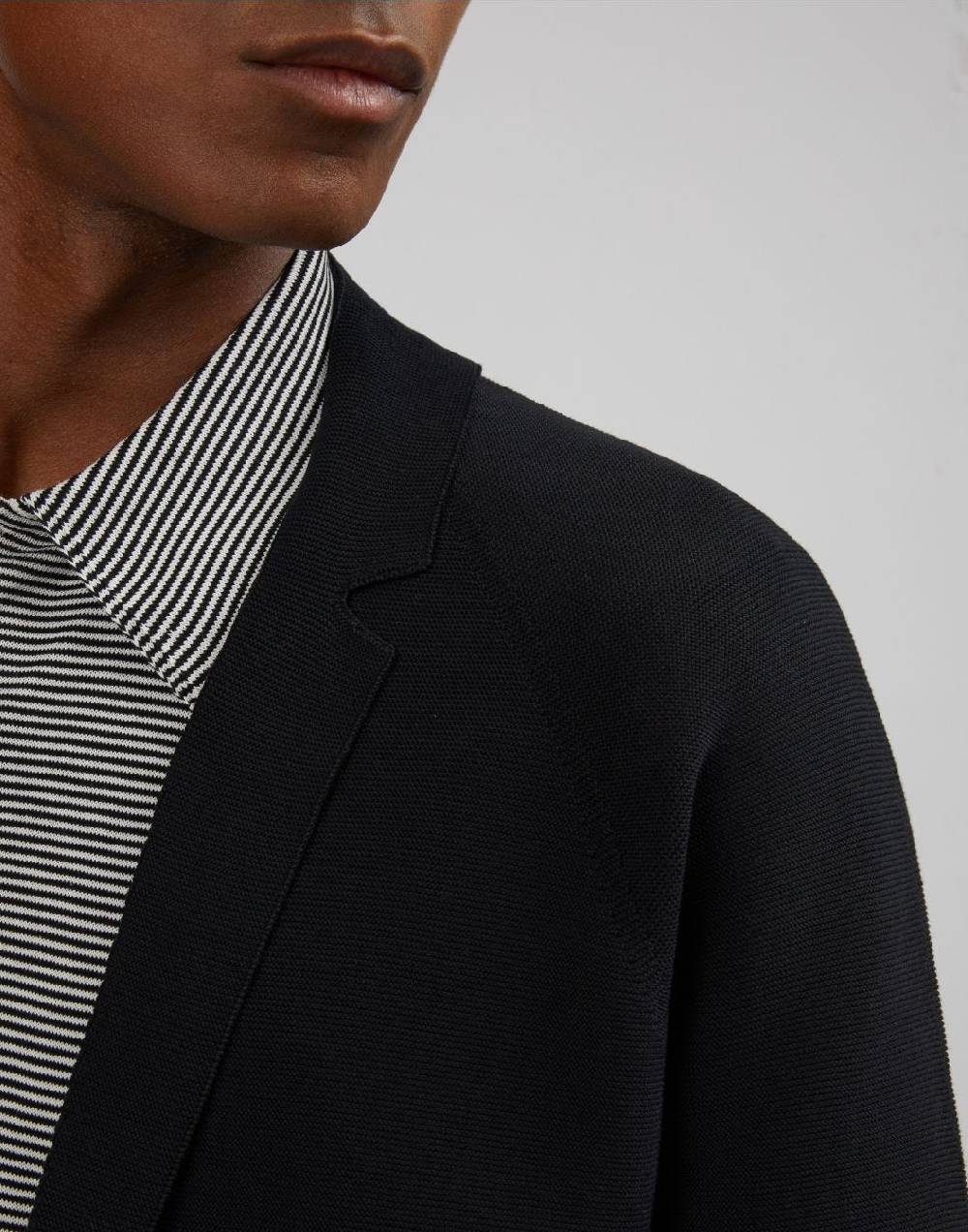 Lardini Giacca maglia nera con maglia rasata Qualità Garantita