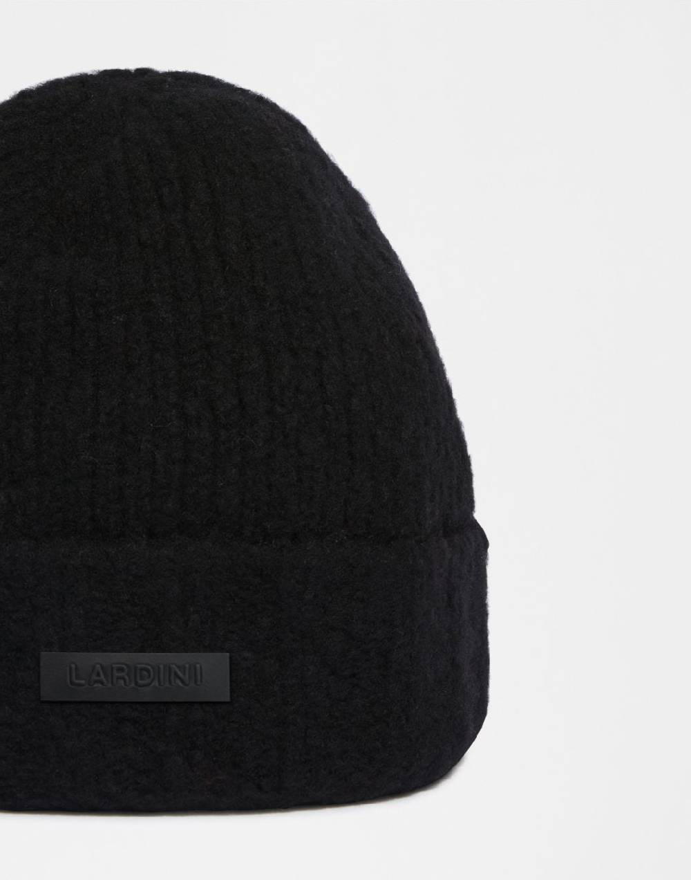 Lardini Berretto nero in filato di lana, cashmere e nylon Negozi Online