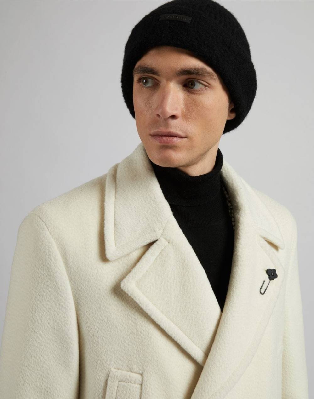 Lardini Berretto nero in filato di lana, cashmere e nylon Negozi Online