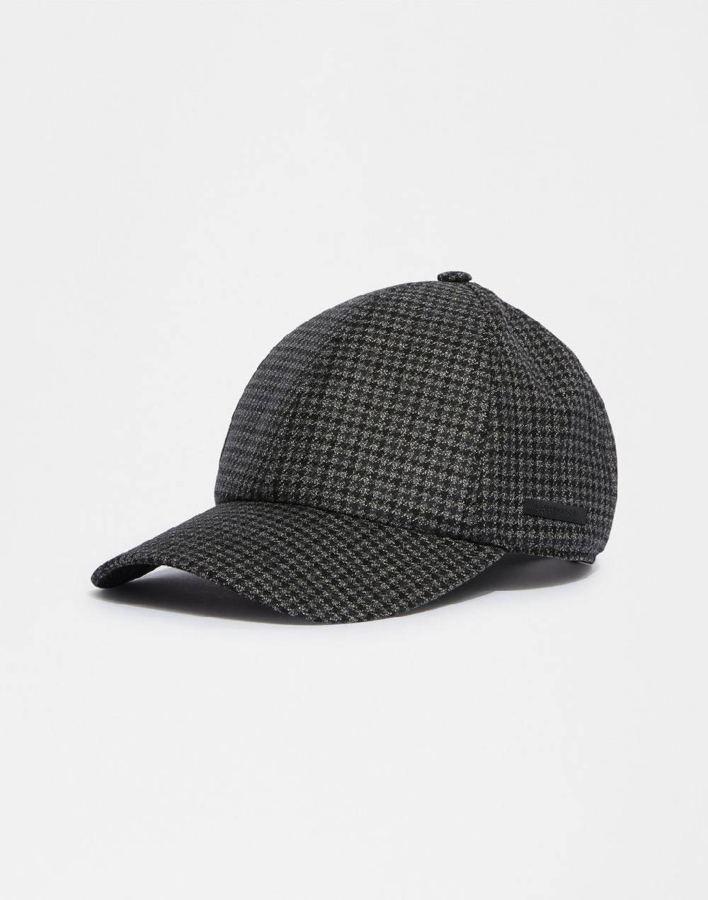 Lardini Cappello baseball in lana con disegno damier grigio-nero Fino Al -60%