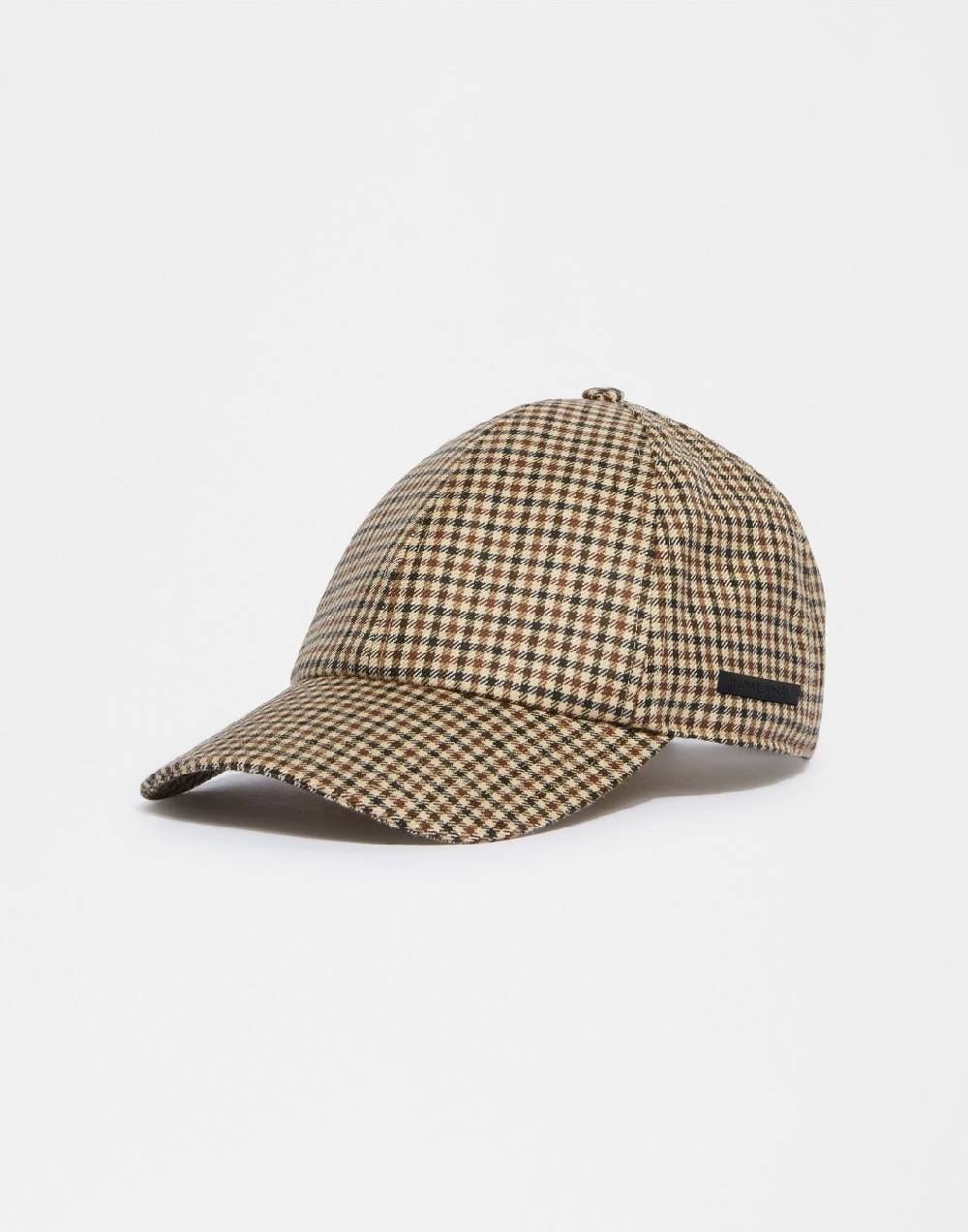 Lardini Cappello baseball in lana con disegno damier beige-marrone Shopping Online