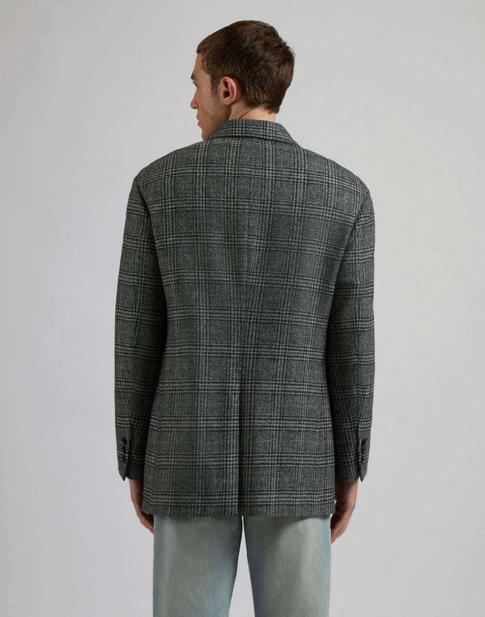 Lardini Giaccone monopetto in labswool di lana cashmere fantasia grigo-nero Affare Del Giorno